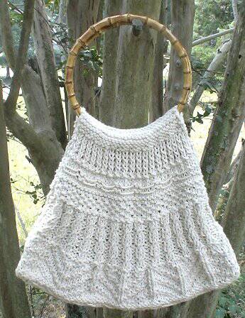 White Cotton Knitted Tote Bag