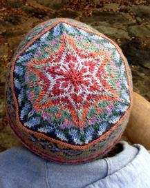 colorful fair isle hat top